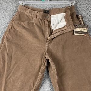 Lee Flat Front Washed Twill Tapered Leg Corduroy Pants Women's 12L Brown